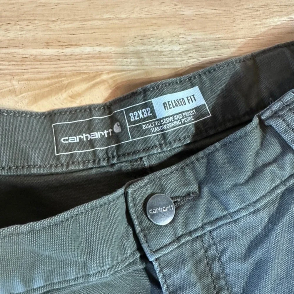 Carhartt Double Front Knee Pants Men's 32 X 32 Green Rugged Flex Workwear BN2802